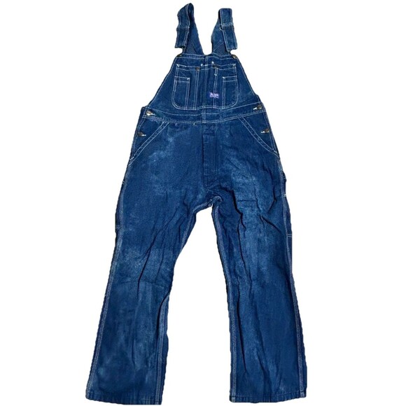 Vintage Big Smith Workwear Chore Denim Bib Overalls Medium Wash USA 34x30 - Picture 1 of 8